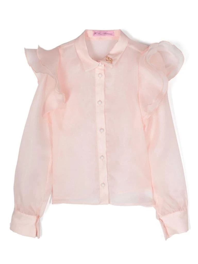 商品MISS BLUMARINE|Camicia Semi Trasparente Con Ruches,价格¥1686,第1张图片