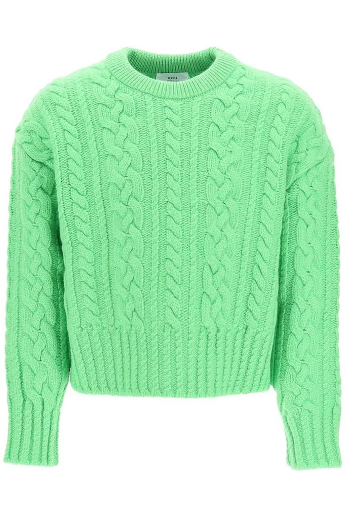 商品AMI|Ami paris cable knit wool sweater,价格¥2672,第1张图片