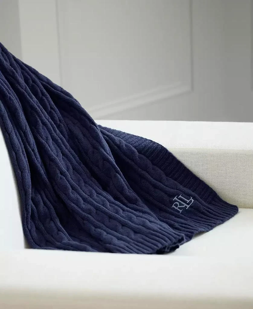 商品Ralph Lauren|Jamie Cable-Knit Throw, 50" x 60",价格¥449,第1张图片