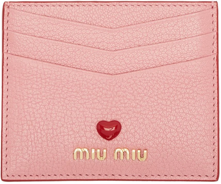 商品Miu Miu|Pink Madras Love Card Holder,价格¥1871,第1张图片