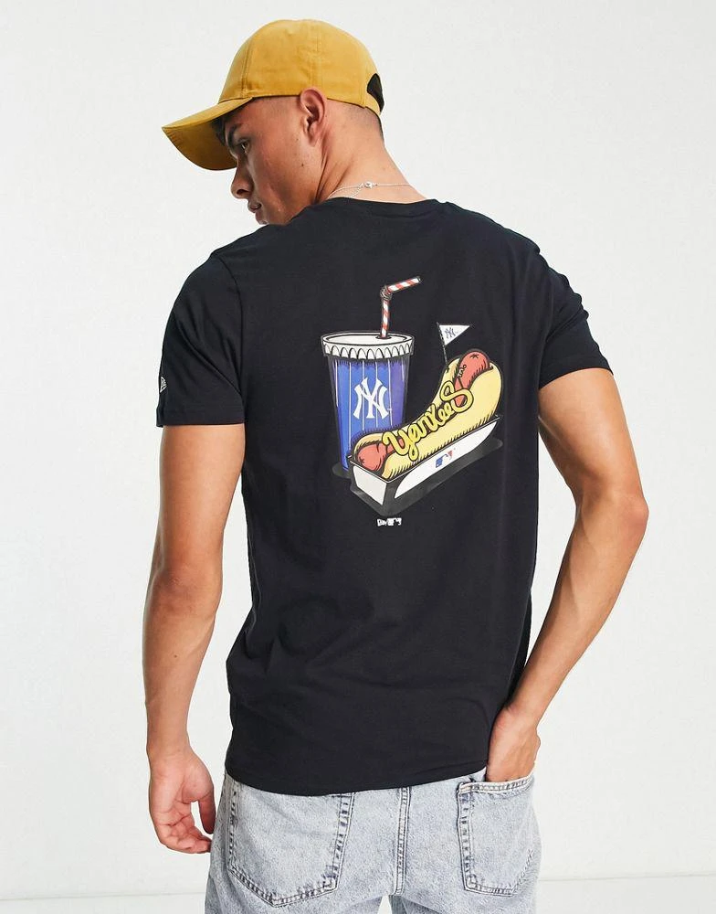 商品New Era|New Era New York Yankees food backprint t-shirt in navy,价格¥169,第2张图片详细描述