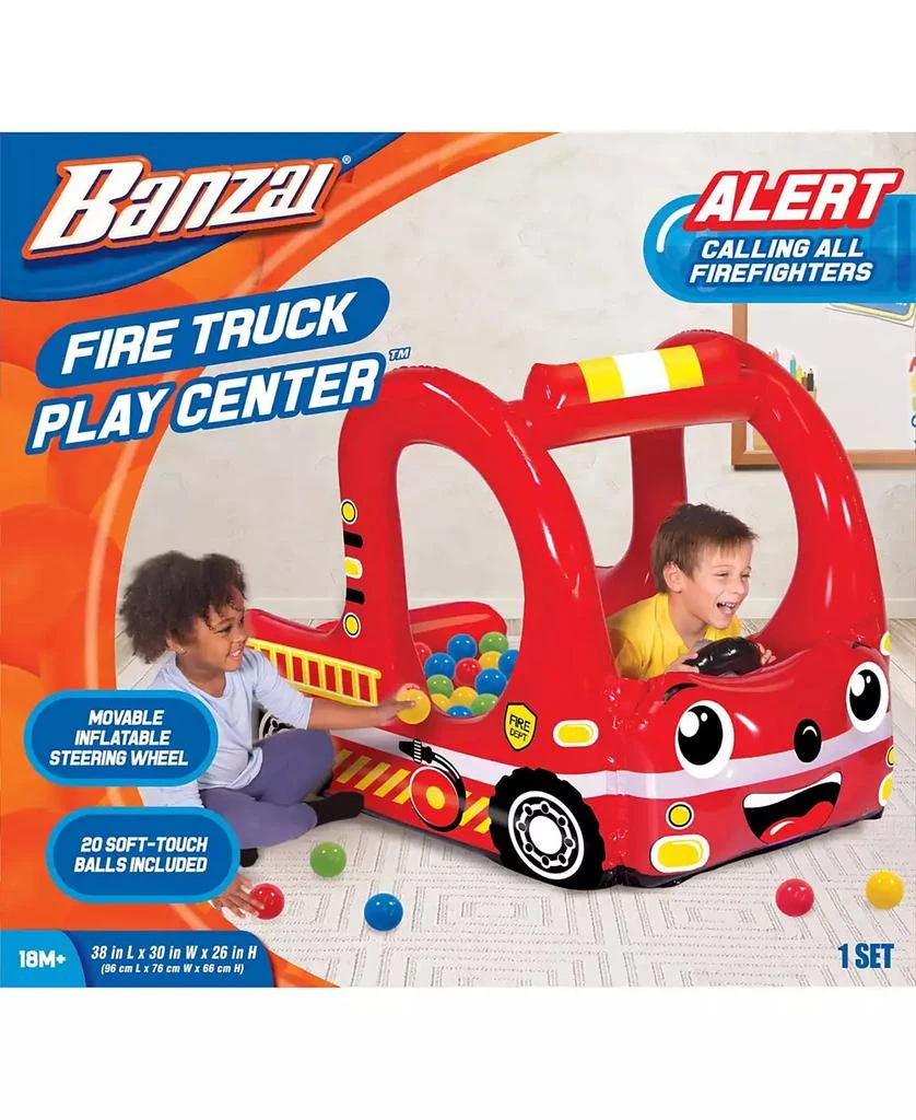 商品Redbox|Banzai Rescue Fire Truck Play Center Inflatable Ball Pit -Includes 20 Balls,价格¥225,第3张图片详细描述