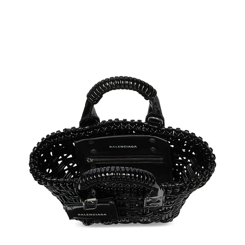 Balenciaga/巴黎世家 BISTRO系列 女士XXS号黑色漆皮人造皮革单肩斜挎手提篮6780282IE2Y1000 商品