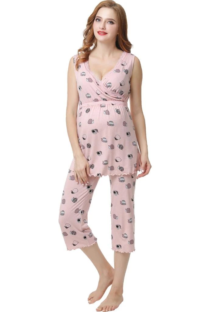 商品Kimi & Kai|Loren Maternity Nursing Pajama Set,价格¥589,第1张图片