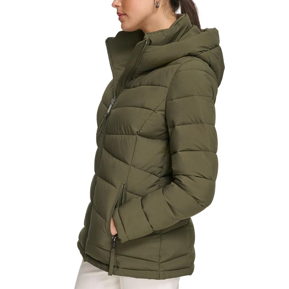商品Calvin Klein|Women's Stretch Hooded Puffer Coat, Created for Macy's,价格¥922,第3张图片详细描述