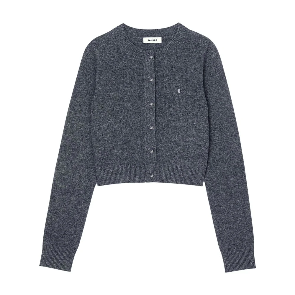 商品Sandro|【预售】 女士 针织衫 羊毛羊绒混纺开衫  SDOZ4327BCK ,价格¥2228,第1张图片