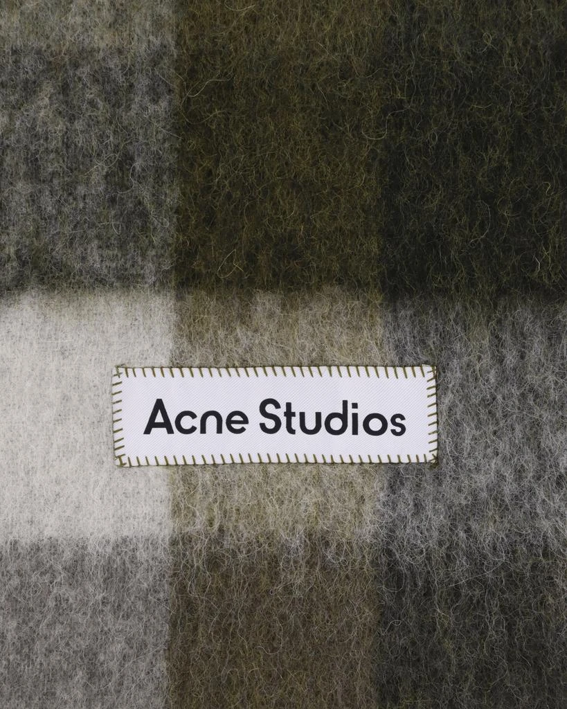 商品Acne Studios|Mohair Checked Scarf Taupe / Green / Black,价格¥1933,第4张图片详细描述