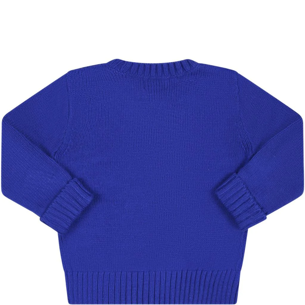 商品Ralph Lauren|Blue Sweater For Baby Boy With Polo Bear,价格¥1213,第2张图片详细描述