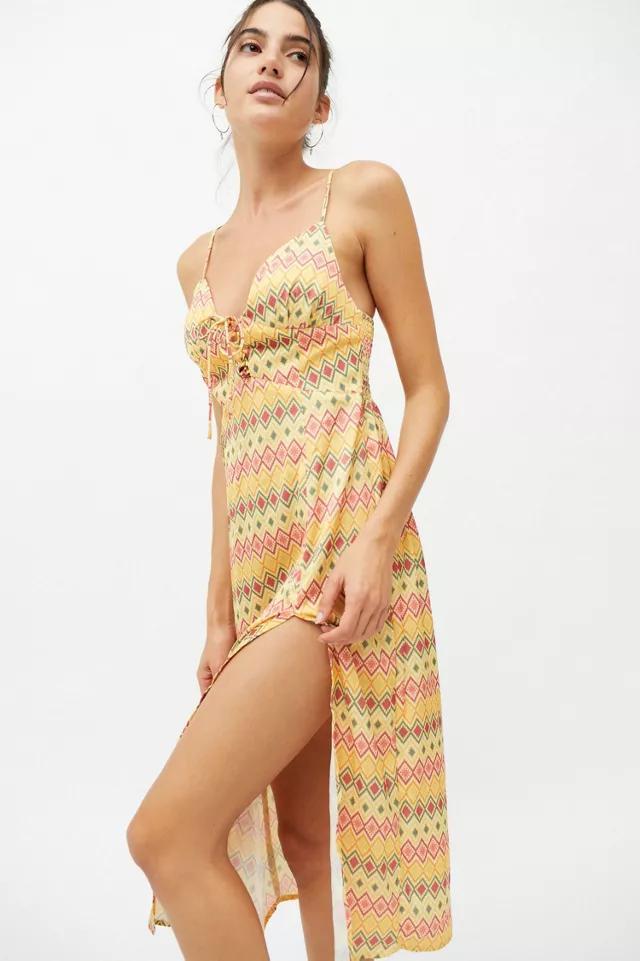 商品Urban Outfitters|UO Mariah Lace-Up Midi Slip Dress,价格¥221,第1张图片