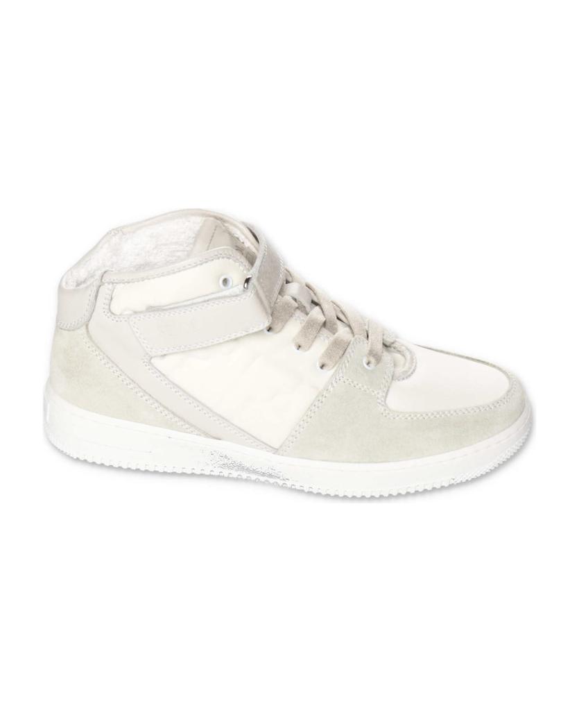 Fendi Sneakers Alta Bianca In Pelle Scamosciata Con Lacci E Velcro商品第2张图片规格展示