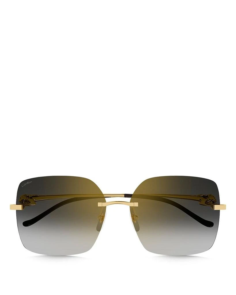 Panthere Classic 24K Gold Plated Rimless Square Sunglasses, 60mm 商品