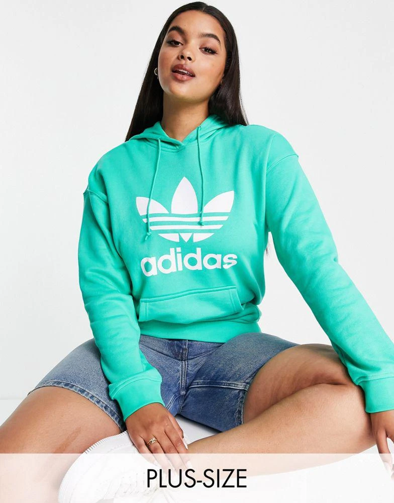 商品Adidas|adidas Originals Plus large logo hoodie in green,价格¥321,第1张图片
