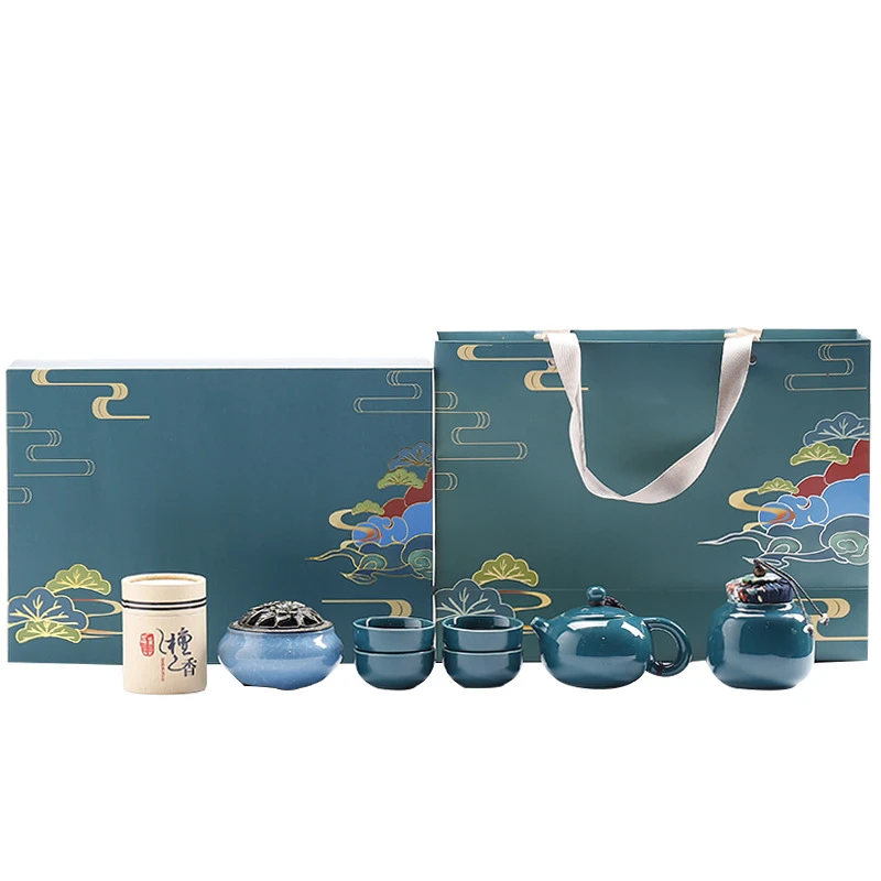 商品[国内直发] YeeCollene|端午节国潮茶具套装檀香文创周年庆典礼物,价格¥224,第3张图片详细描述