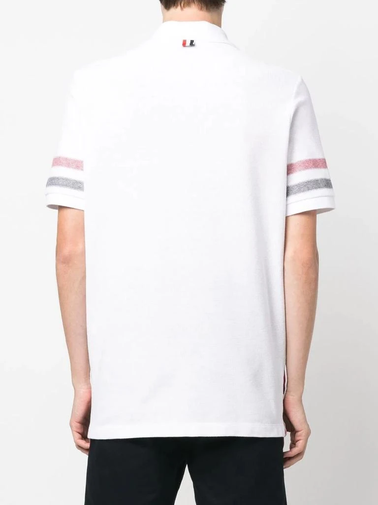 商品Thom Browne|THOM BRWONE MEN SHORT SLEEVE POLO IN TEXTURED COTTON W/ ENG RWB STRIPE,价格¥2704,第2张图片详细描述