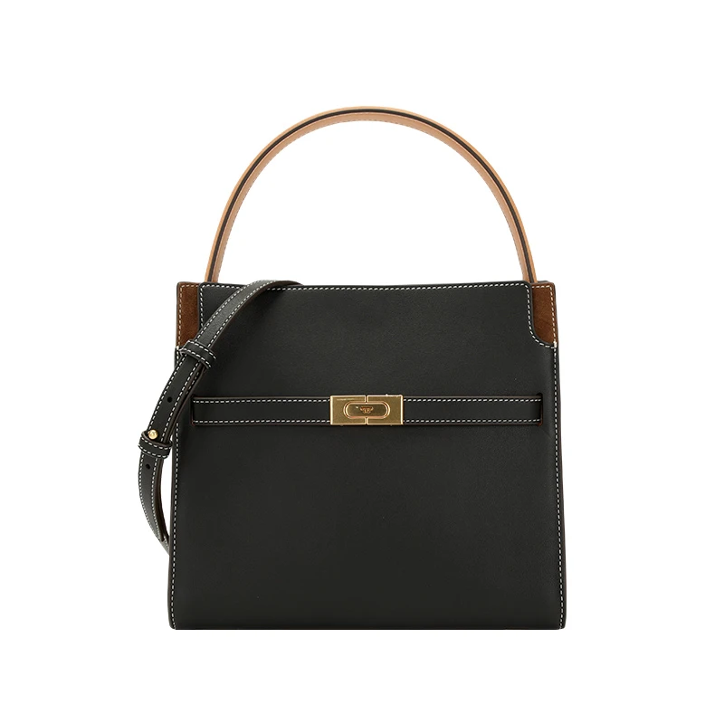 商品[国内直发] Tory Burch|TORY BURCH Lee Radziwill Double哑光高级精致 牛皮 单肩斜挎手提包 小号 女款 黑色,价格¥6664,第1张图片