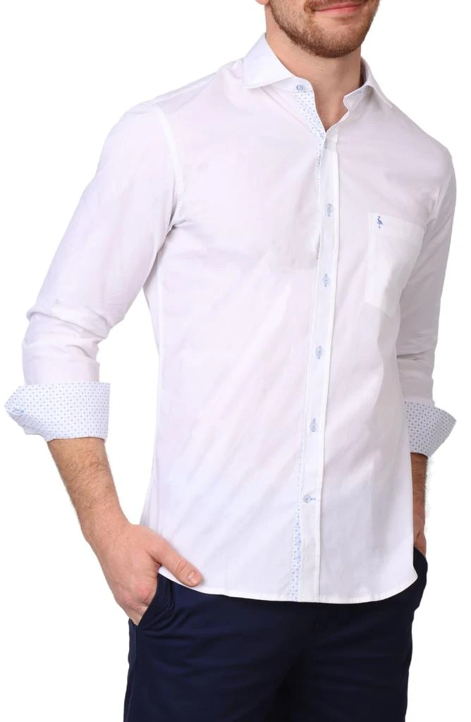 Solid Stretch Cotton Button-Up Shirt 商品