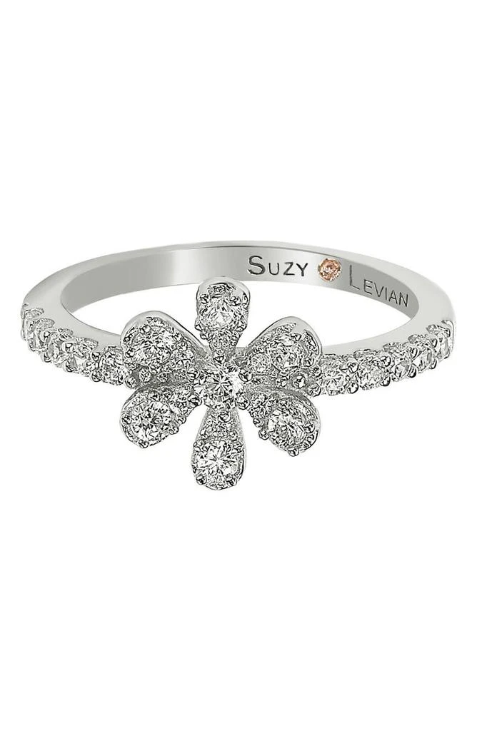 商品Suzy Levian|Sterling Silver CZ Dainty Flower Ring,价格¥716,第5张图片详细描述