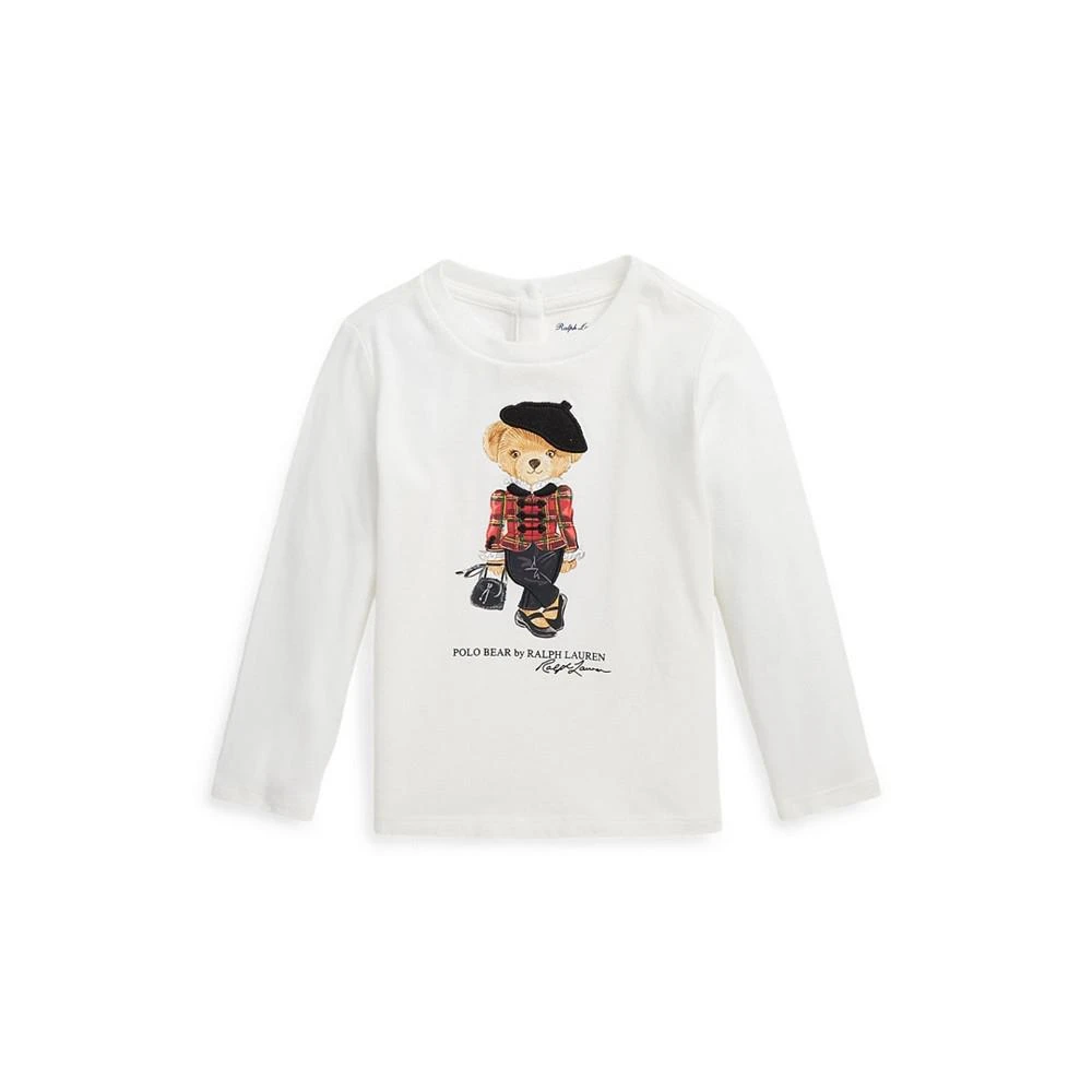 商品Ralph Lauren|Baby Girls Polo Bear Jersey Long Sleeve T Shirt,价格¥214,第1张图片