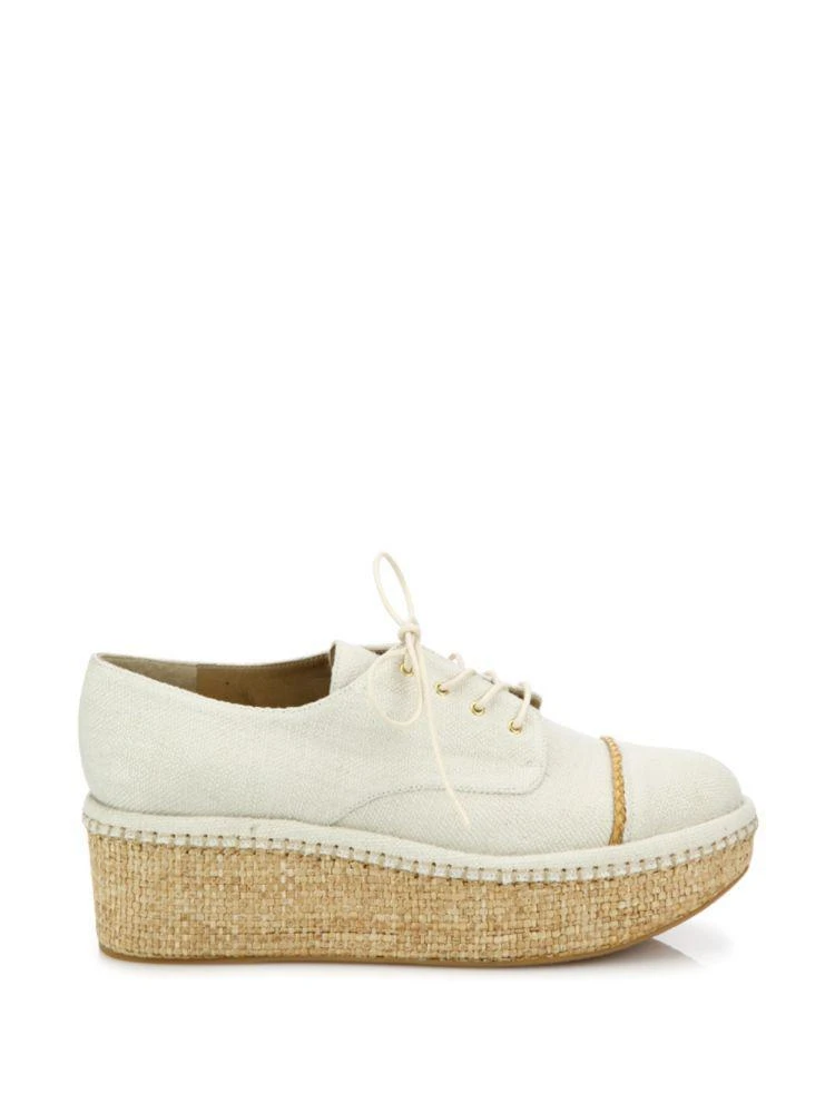 商品Stuart Weitzman|Mantra Linen Platform Creepers,价格¥947,第5张图片详细描述