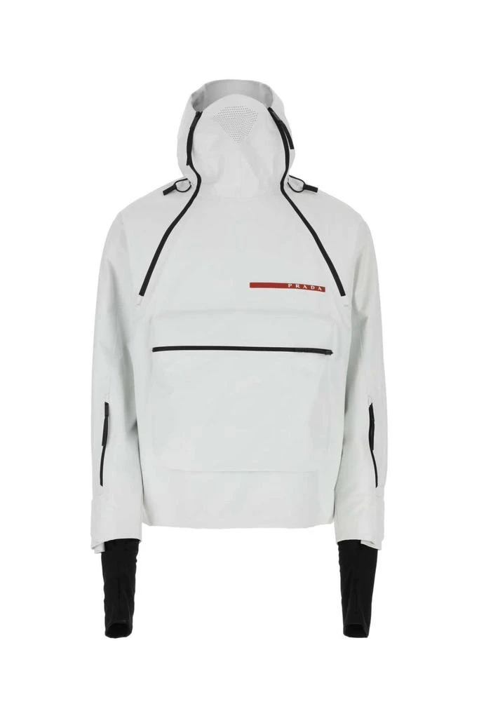 商品Prada|Prada Logo Detailed Hooded Drawstring Ski Jacket,价格¥26266,第1张图片