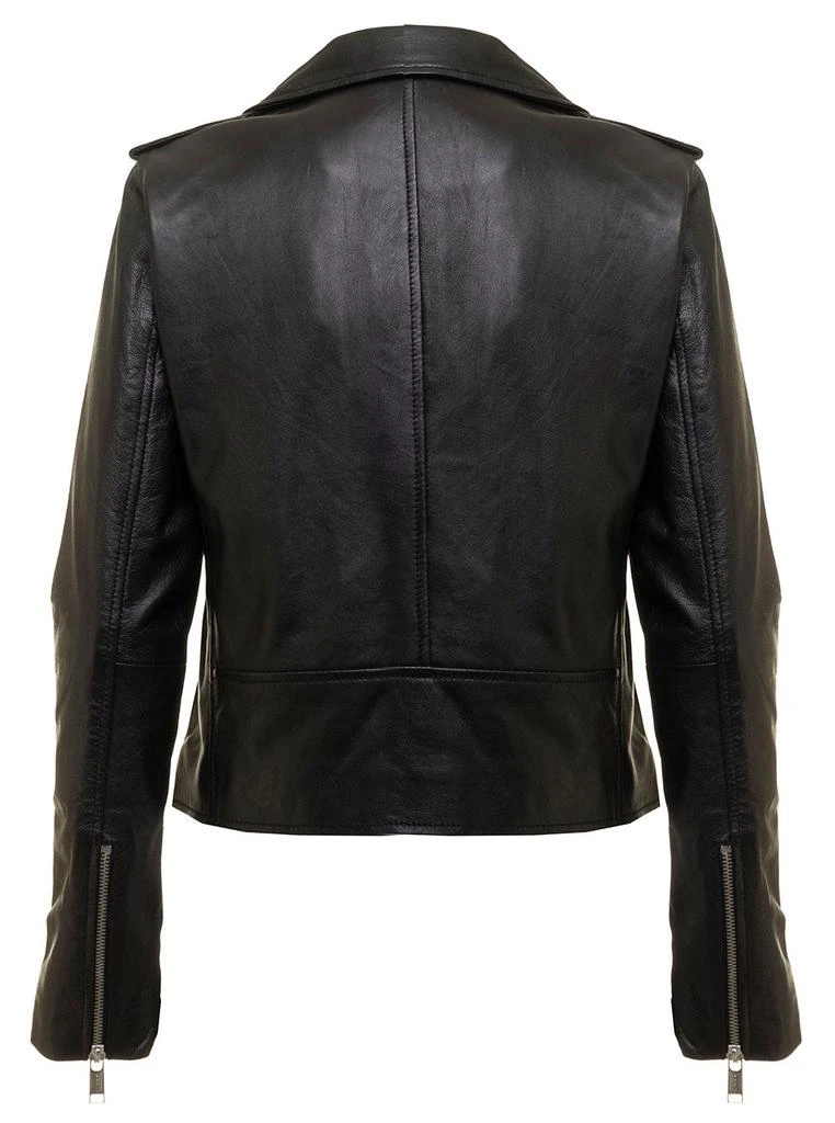 商品Michael Kors|M Michael Kors Woman's Black Leather Biker Jacket,价格¥3208,第2张图片详细描述