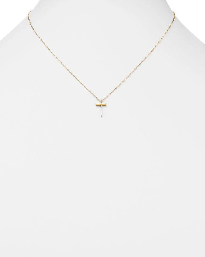 商品Bloomingdale's|14K Yellow Gold Small Cross Pendant Necklace, 18" - Exclusive,价格¥2723,第2张图片详细描述