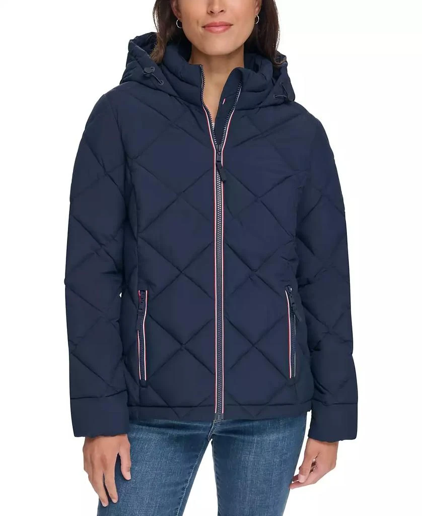 商品Tommy Hilfiger|Women's Diamond Quilted Hooded Packable Puffer Coat, Created for Macy's,价格¥410,第1张图片