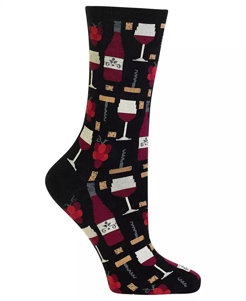 商品Hot Sox|Women's  Wine Print Fashion Crew Socks,价格¥68,第1张图片