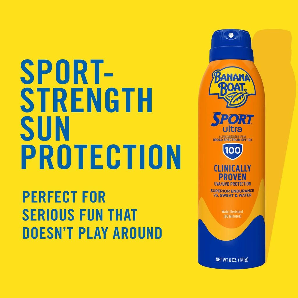 商品Banana Boat|Banana Boat Sport Ultra SPF 100 Sunscreen Spray, 6oz | Sport Sunscreen Spray SPF 100, Banana Boat Sunscreen SPF 100 Spray, High SPF Sunscreen, Water Resistant Sunscreen, 6oz,价格¥92,第2张图片详细描述