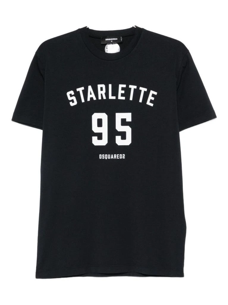 商品DSQUARED2|Printed Black T-Shirt With Bold White Details,价格¥2861,第1张图片