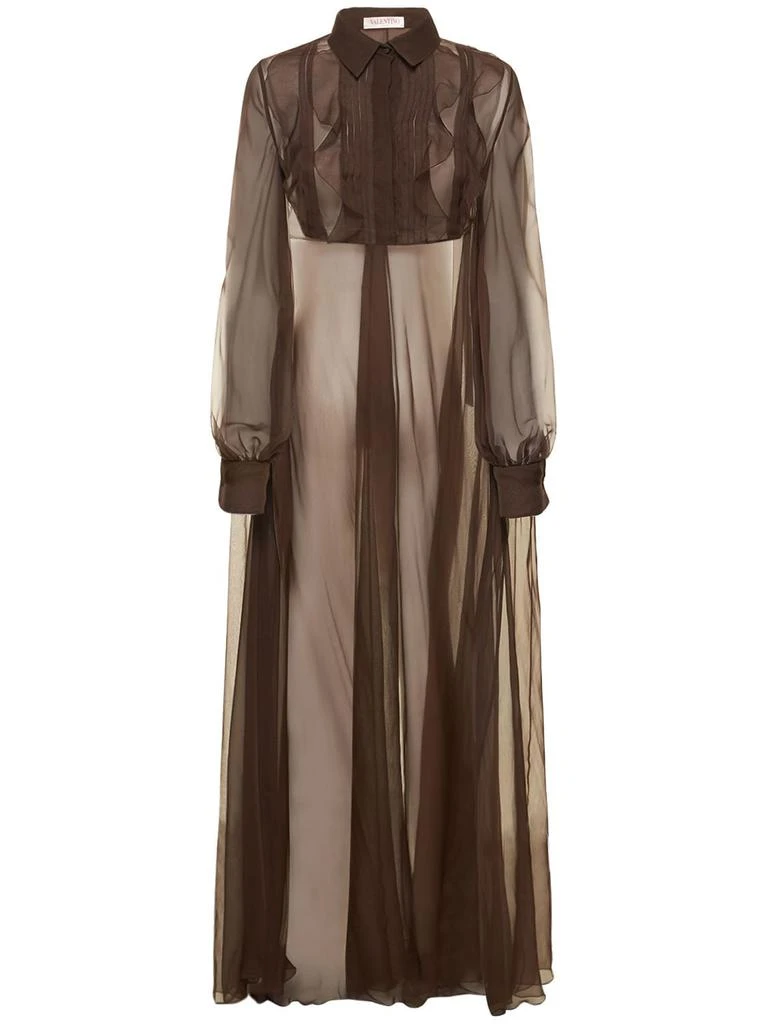 商品Valentino|Silk Chiffon Ruffled Plastron Top,价格¥13834,第1张图片