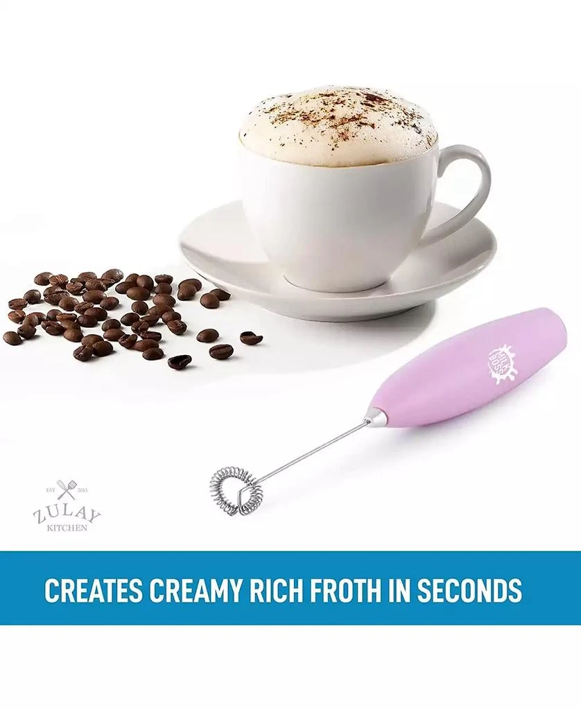 商品Zulay Kitchen|Milk Frother Whisk Handheld Electric Foam Maker with Batteries Included,价格¥108,第2张图片详细描述