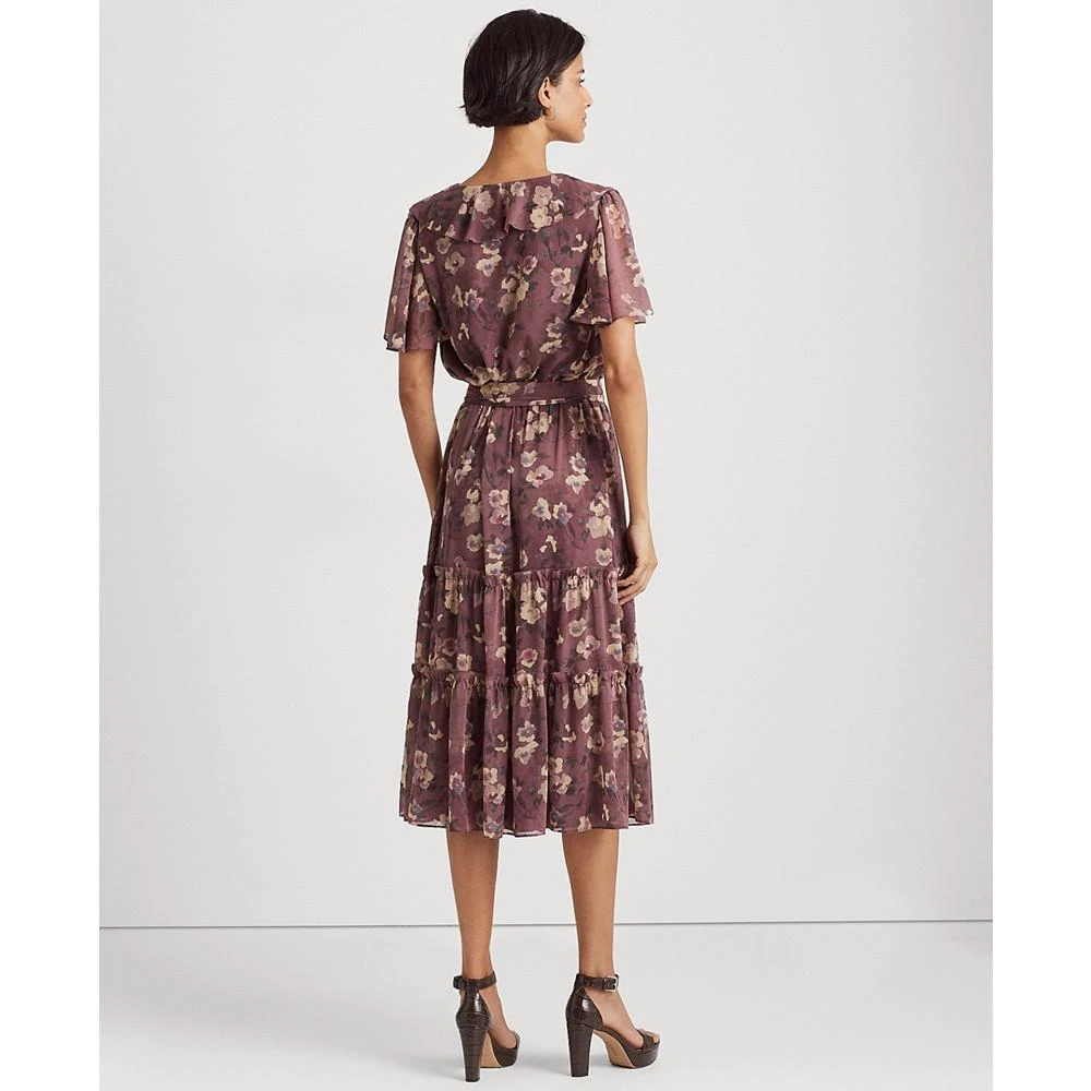 商品Ralph Lauren|Floral Crinkle Georgette Belted Dress,价格¥875,第2张图片详细描述