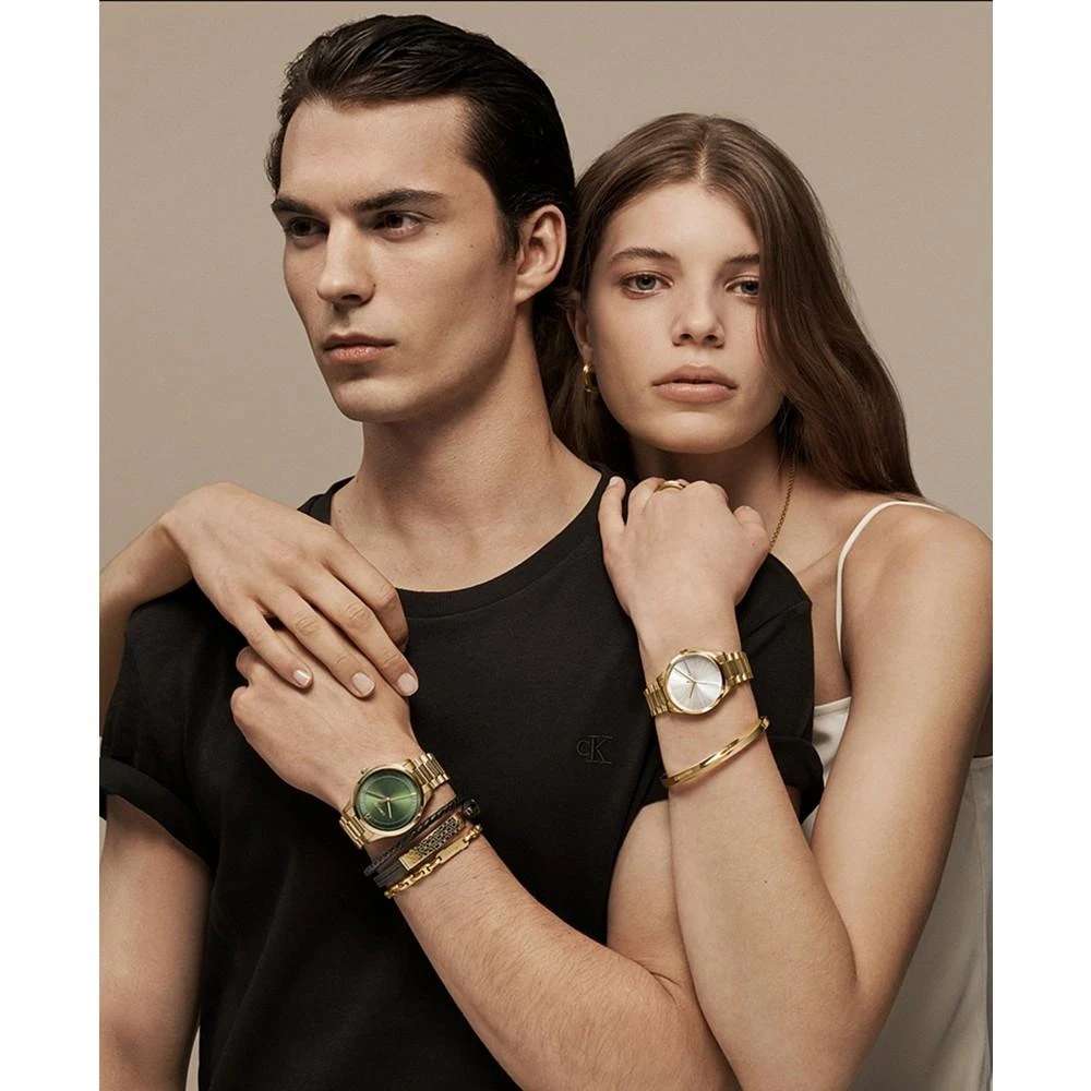 商品Calvin Klein|Unisex 3-Hand Gold-Tone Stainless Steel Bracelet Watch 40mm,价格¥1431,第5张图片详细描述
