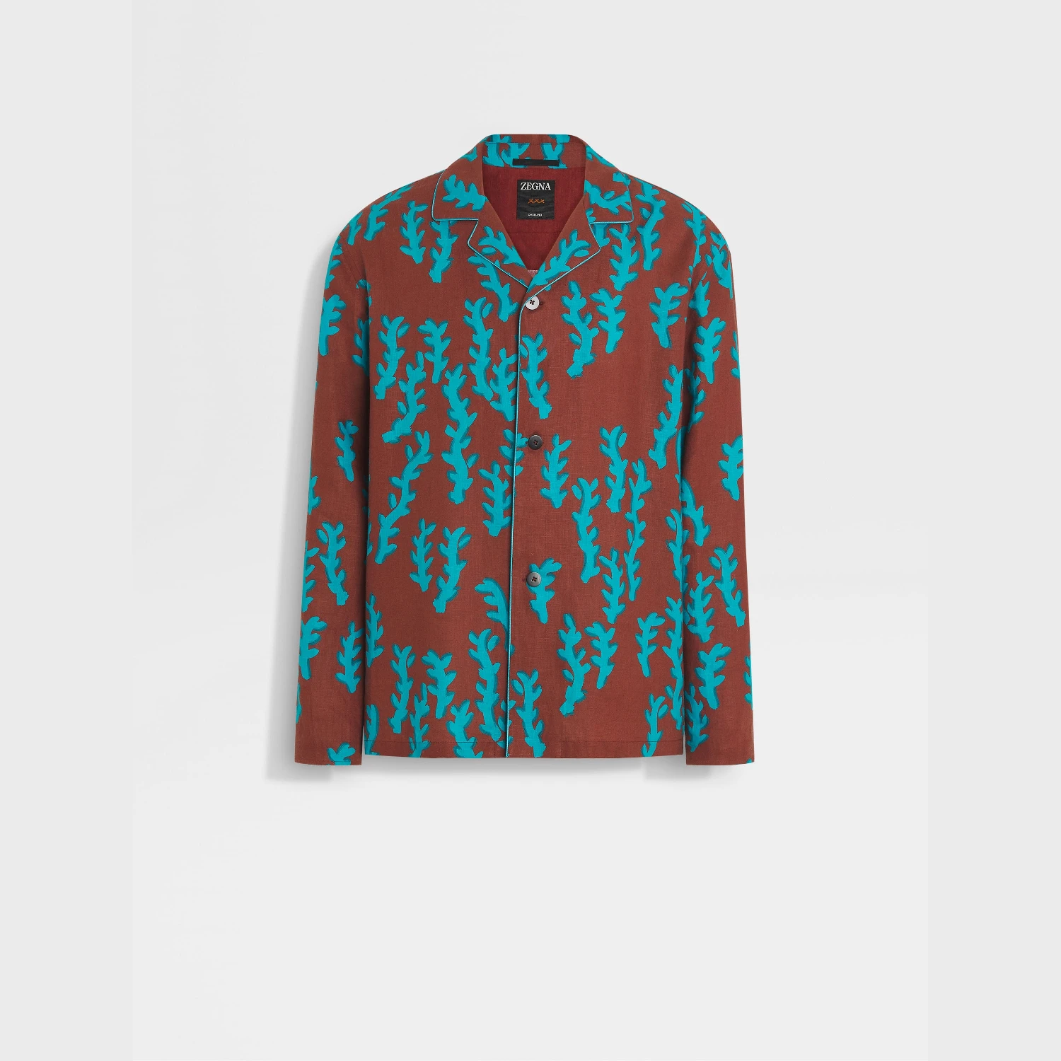 商品Zegna|【预售】 杰尼亚 25春夏 男士 长袖衬衫 Red Linen Shirt NPC50-009-619 ,价格¥24423,第1张图片