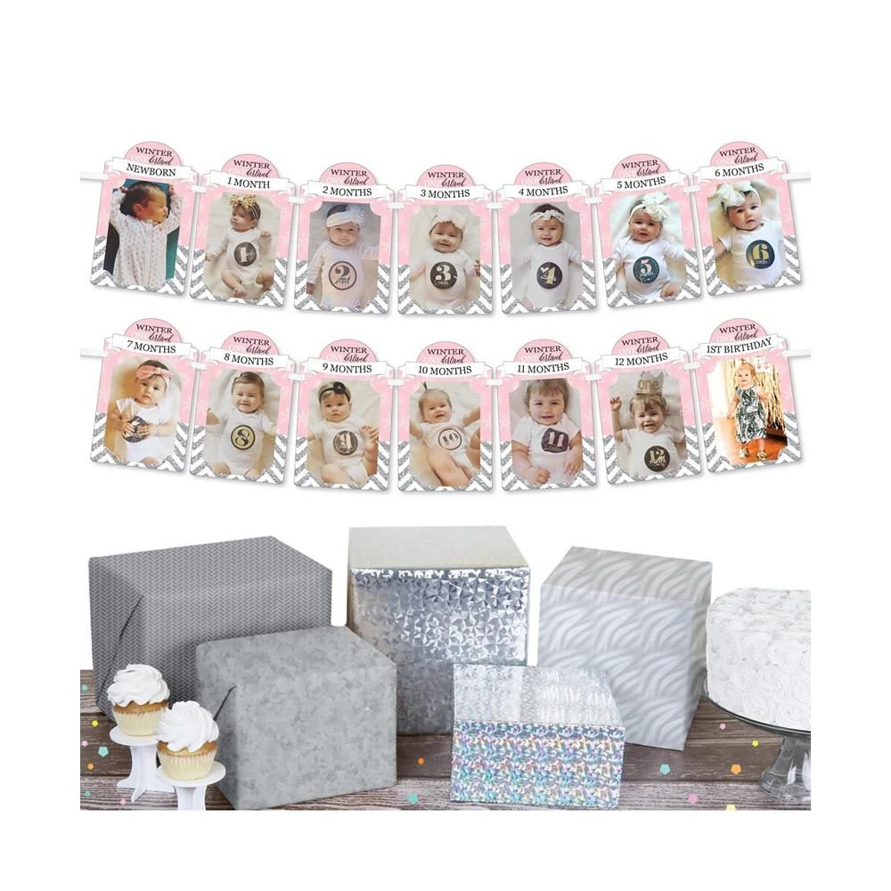 商品Big Dot of Happiness|Pink ONEderland - DIY Snowflake Party Decor Monthly Picture Display Photo Banner,价格¥119,第3张图片详细描述