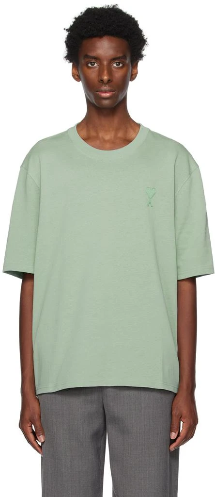 商品AMI|SSENSE Exclusive Green Ami de Cœur T-Shirt,价格¥939,第1张图片