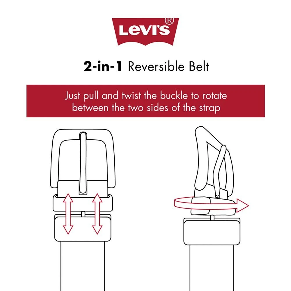 Levi's Men’s Contrast Stitch Reversible Belt 9