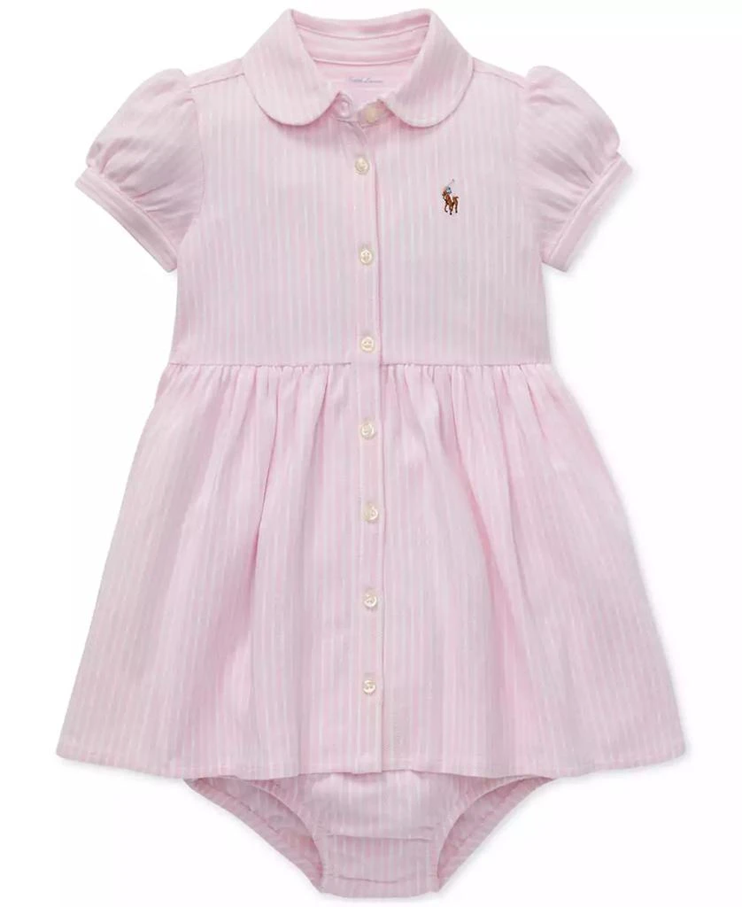 商品Ralph Lauren|Baby Girls Striped Knit Oxford Dress,价格¥283,第1张图片