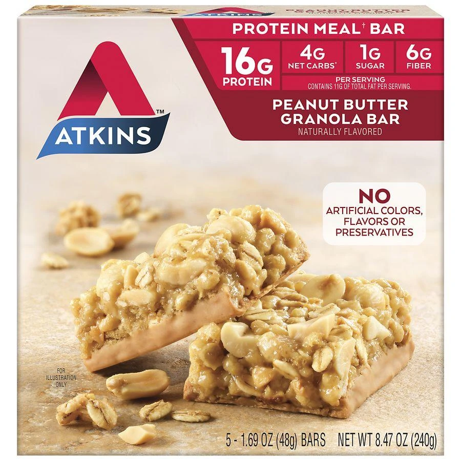 商品Atkins|Peanut Butter Granola Bars Low Carb Peanut Butter,价格¥75,第1张图片