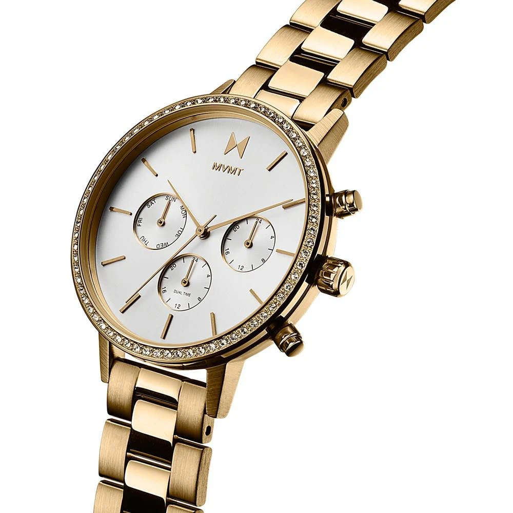 商品MVMT|Women's Chronograph Crystal Nova Gold-Tone Bracelet Watch 38mm,价格¥1029,第4张图片详细描述