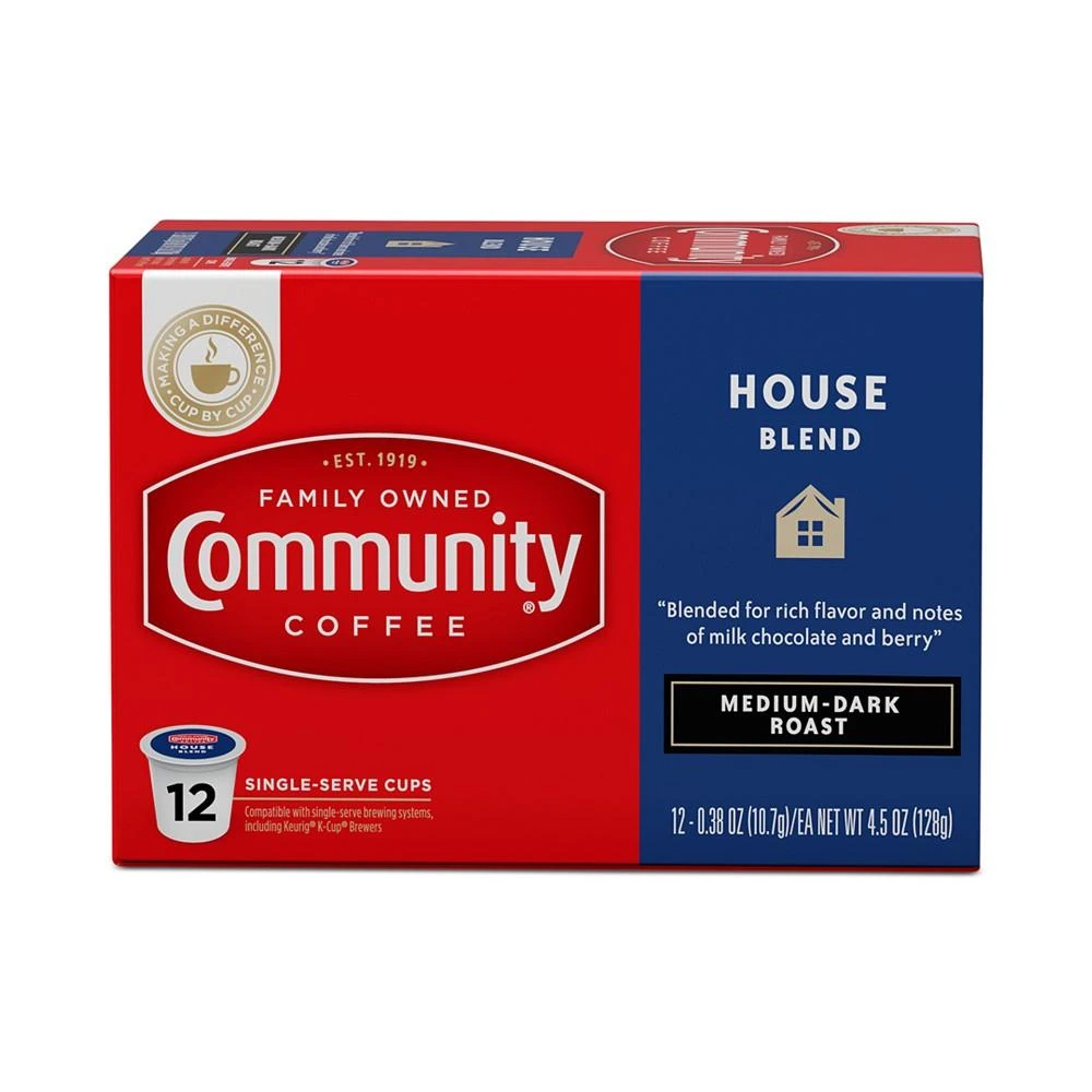 商品Community Coffee|House Blend Medium-Dark Roast Single Serve Pods, Keurig K-Cup Brewer Compatible, 72 Ct,价格¥567,第4张图片详细描述