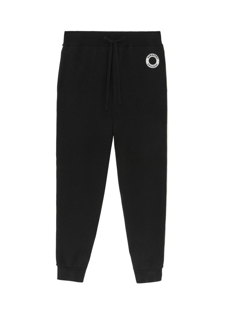 Logo graphic applique wool cotton blend jogging pants商品第1张图片规格展示