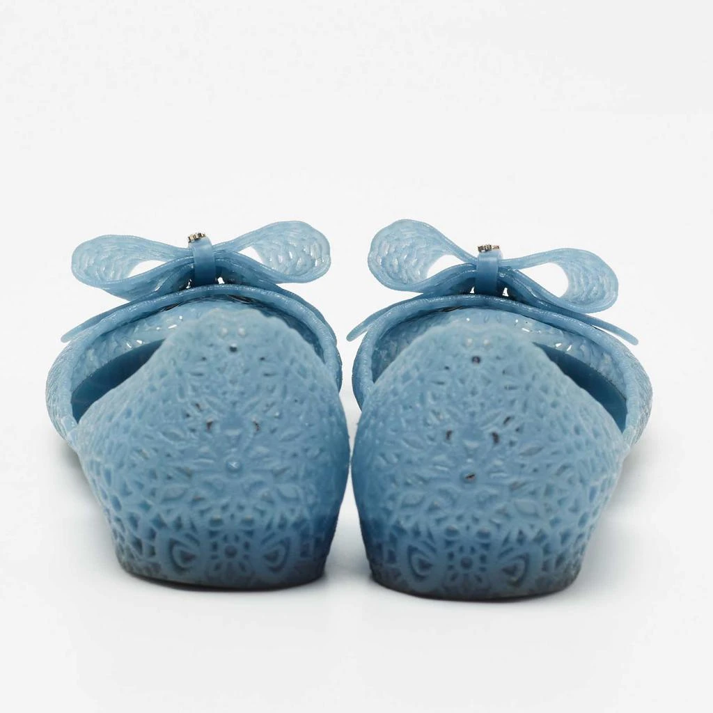 商品[二手商品] Salvatore Ferragamo|Salvatore Ferragamo Blue Nilly Jelly Bow Ballet Flats Size 39.5,价格¥1029,第5张图片详细描述