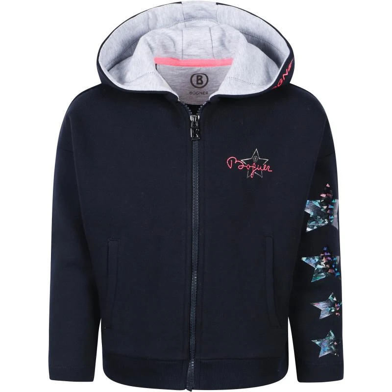 商品Bogner|Iridescent stars logo zipped hoodie in navy,价格¥1394,第1张图片