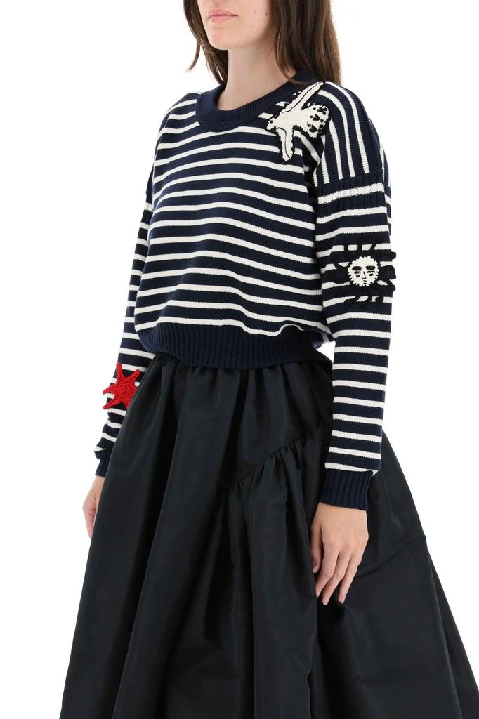 商品Alexander McQueen|Alexander mcqueen striped sweater with crochet embroidery,价格¥4331,第4张图片详细描述