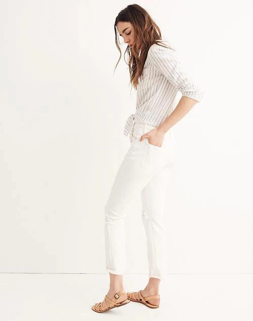 商品Madewell|The High-Rise Slim Boyjean in Tile White,价格¥635,第3张图片详细描述