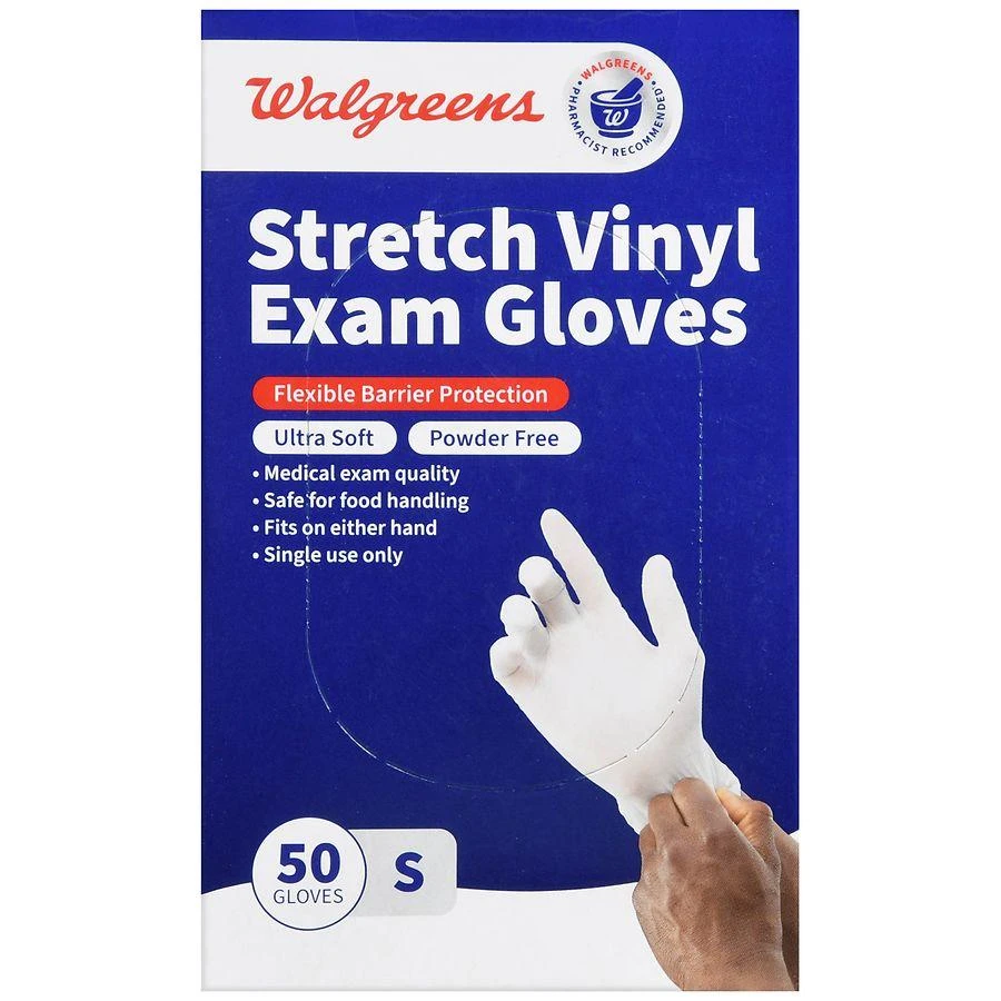 商品Walgreens|Stretch Vinyl Exam Gloves S,价格¥84,第2张图片详细描述