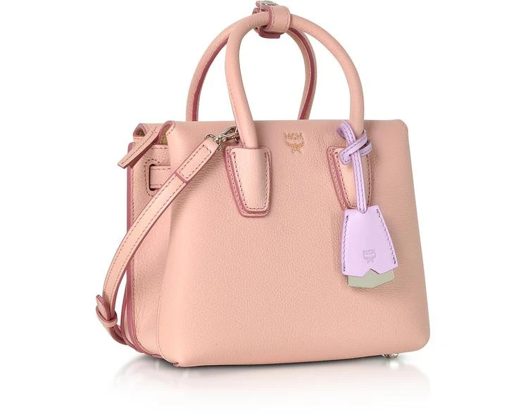 商品MCM|MCM Milla 粉腮红色皮革迷你手提包,价格¥5370,第2张图片详细描述