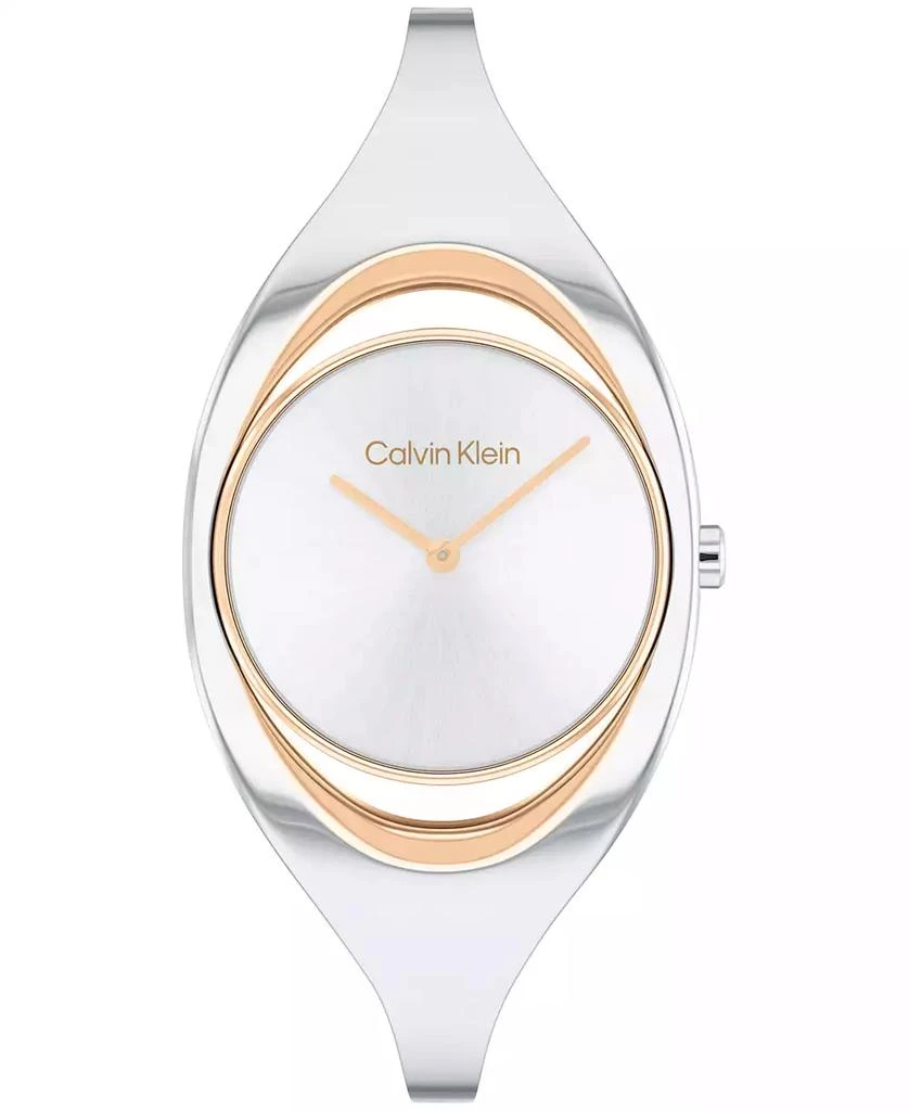 商品Calvin Klein|Women's Two Hand Two-Tone Stainless Steel Bangle Bracelet Watch 30mm,价格¥802,第1张图片